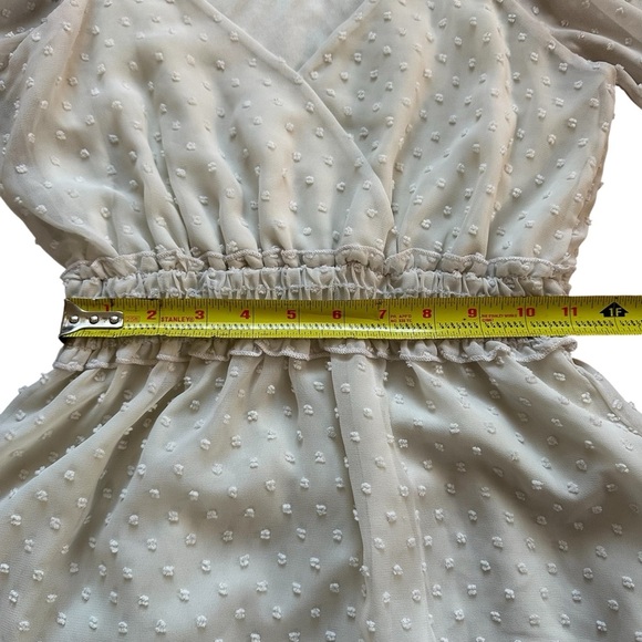 Alter’d State Mini Dot Flutter Sleeve White Dress - Picture 7 of 7